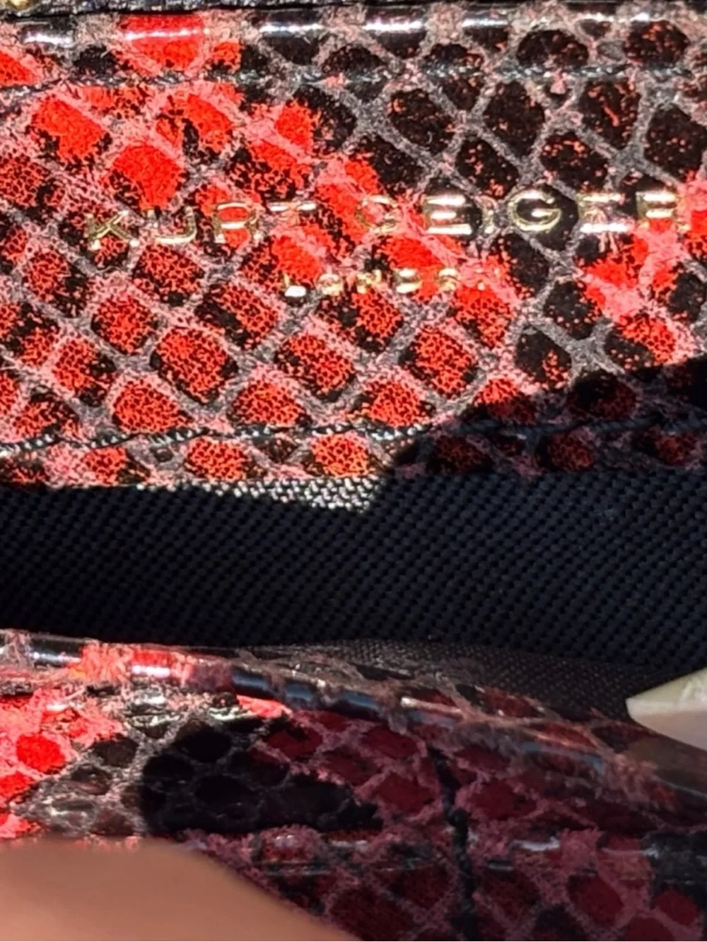 Kurt Geiger RARE Red and Black Snake-Print Long Wallet